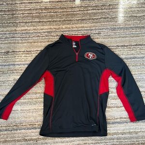 Large Majestic 49ers long sleeve quarter zip